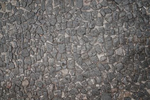 Grey Cobblestone on the pavement Stock Photos
