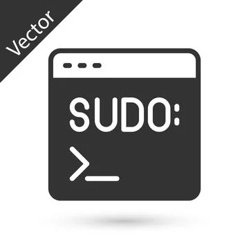 Grey Code terminal icon isolated on white background. Browser window with Stock Illustration