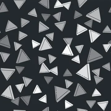 Grey Coffee paper filter icon isolated seamless pattern on black background.  Stock Illustration