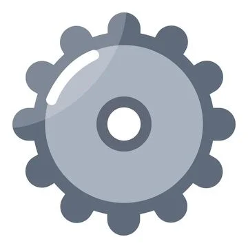 Grey cogwheel icon representing settings, mechanics, system configuration Stock Illustration