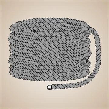 Grey coil of rope Stock Illustration