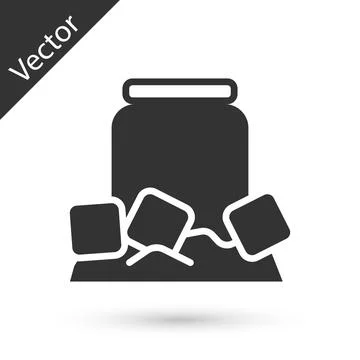 Grey Cold beer can icon isolated on white background. Vector Stock Illustration