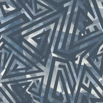 Grey color maze seamless pattern Stock Illustration