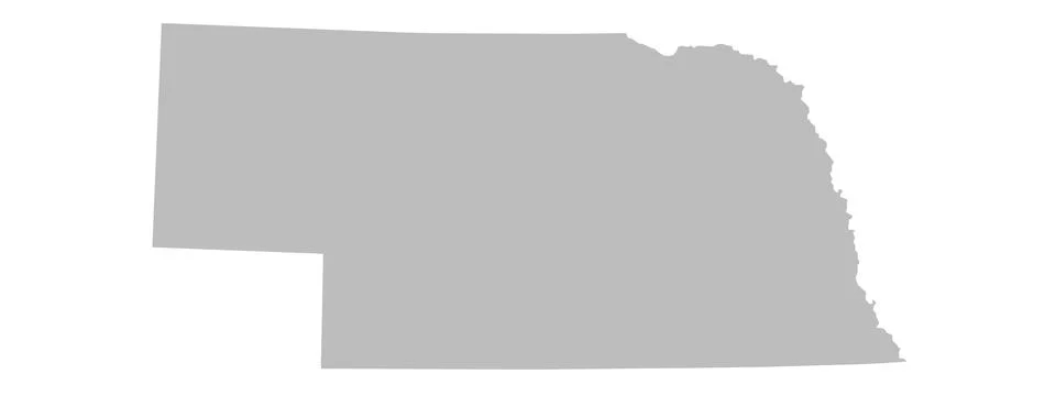 Grey color Nebraska solid map 스톡 일러스트