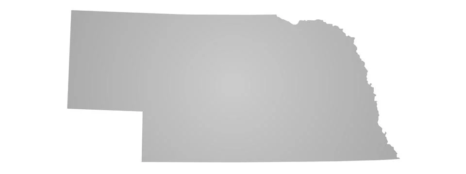 Grey color Nebraska solid map 스톡 일러스트