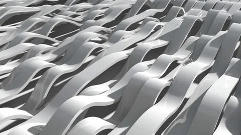 Grey Color Wave Animation Loop is an undulating series of ribbons with a soft Stock Footage 75467080