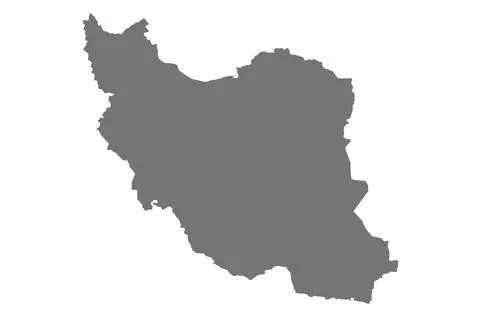 Grey colour Iran map, Iran solid map, middle East country Stock Illustration