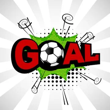 Grey comic text goal pop art bubble Stock Illustration