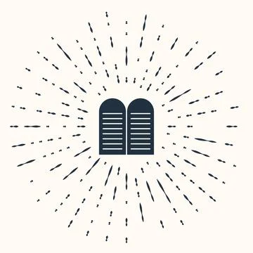 Grey The commandments icon isolated on beige background. Gods law concept Illustrazione stock