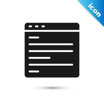 Grey Computer api interface icon isolated on white background. Application イラスト素材