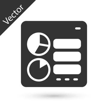 Grey Computer api interface icon isolated on white background. Application 스톡 일러스트