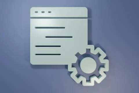 Grey Computer api interface icon isolated on purple-blue background. Applic.. Stock Illustration