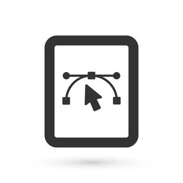 Grey Computer display with vector design program icon isolated on isolated .. Stock Illustration