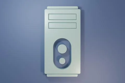 Grey Computer icon isolated on purple-blue background. PC component sign. M.. Stock-Illustration