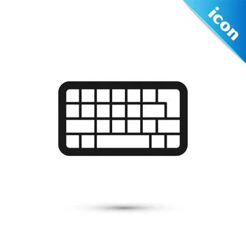 Grey Computer keyboard icon isolated on white background. PC component sign Illustrazione stock