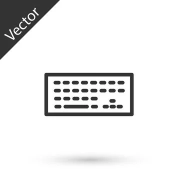 Grey Computer keyboard icon isolated on white background. PC component sign.  Stock-Illustration
