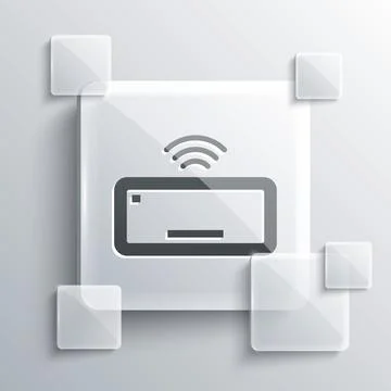 Grey Computer keyboard icon isolated on grey background. PC component sign. S Stock-Illustration