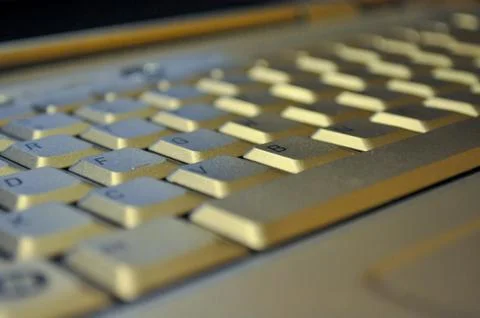 Grey computer keyboard. Stock Photos