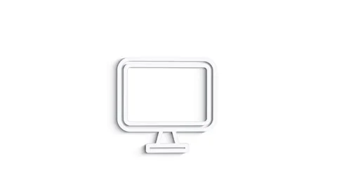 Grey computer line icon on white background. Front view. 4K Video motion graphic Stock Footage 151590465