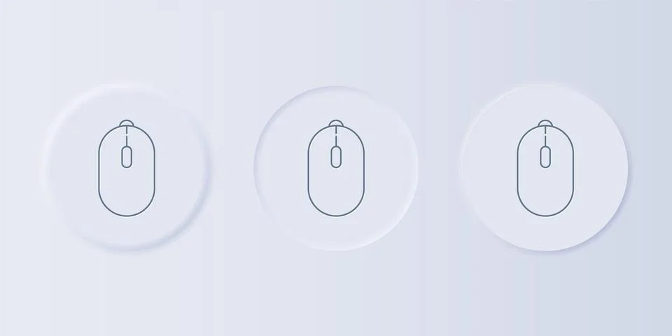 Grey Computer mouse gaming icon isolated on grey background. Optical with w.. Stock Illustration