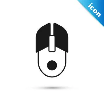 Grey Computer mouse icon isolated on white background. Optical with wheel symbol 스톡 일러스트