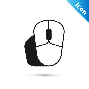 Grey Computer mouse icon isolated on white background. Optical with wheel symbol Illustrazione stock