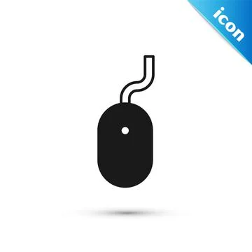 Grey Computer mouse icon isolated on white background. Optical with wheel symbol Illustrazione stock