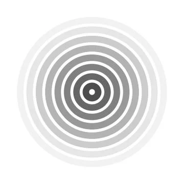 Grey concentric rings. Epicenter theme. Simple flat vector illustration Stock Illustration