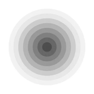 Grey concentric rings. Epicenter theme. Simple flat vector illustration Stock Illustration