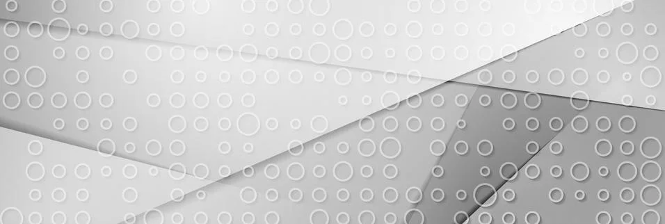 Grey concept web tech banner with circles texture Stock Illustration