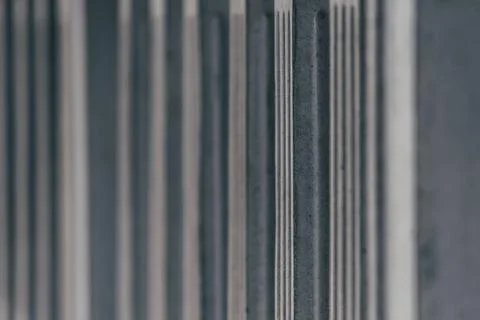Grey concrete balustrade forming pattern, vintage retro architectural feature 写真素材