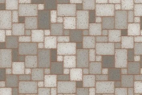 Grey concrete paving stone texture top view for architectural visualization and Stock Illustration