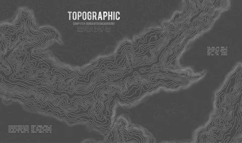 Grey contours vector topography. Geographic mountain topography vector Stock Illustration