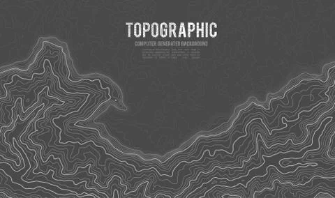 Grey contours vector topography. Geographic mountain topography vector Stock Illustration
