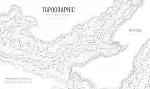 Grey contours vector topography. Geographic mountain topography vector Illustrazione stock