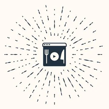 Grey Cooking live streaming icon isolated on beige background. Abstract cir.. Stock Illustration