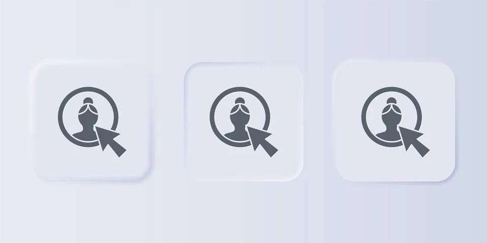 Grey Create account screen icon isolated on grey background. Set icons in s.. Stock Illustration