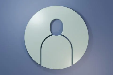Grey Create account screen icon isolated on purple-blue background. Minimal.. Stock Photos