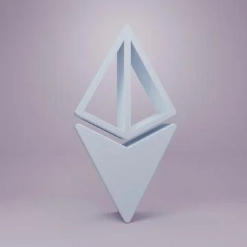 Grey Cryptocurrency coin Ethereum ETH icon isolated on purple background. A.. Stock Illustration