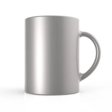 Grey cup 3D render Stock Illustration