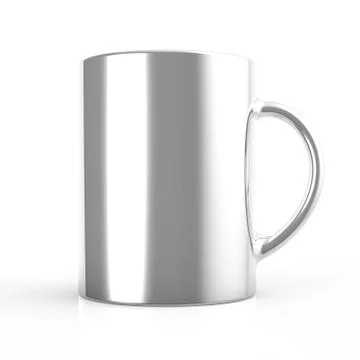 Grey cup 3D render Stock-Illustration