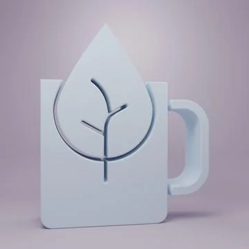 Grey Cup of tea with leaf icon isolated on purple background. Sweet natural.. Stock Illustration