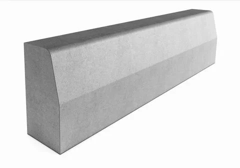 Grey curbstone on white background Stock Illustration