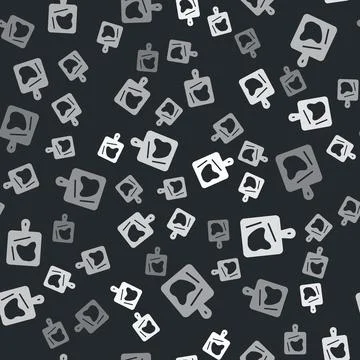 Grey Cutting board icon isolated seamless pattern on black background. Chopping Stock Illustration