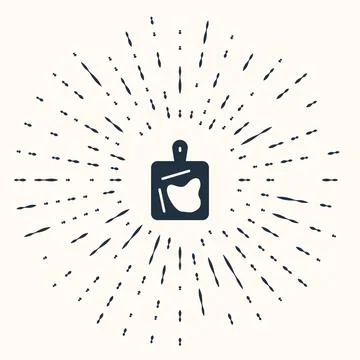 Grey Cutting board icon isolated on beige background. Chopping Board symbol Stock Illustration