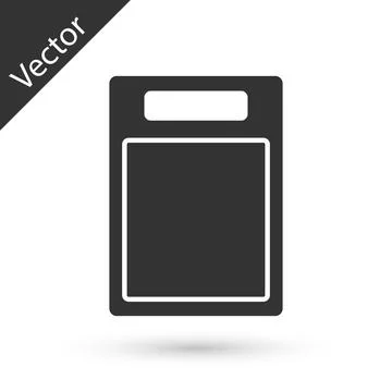 Grey Cutting board icon isolated on white background. Chopping Board symbol Stock Illustration