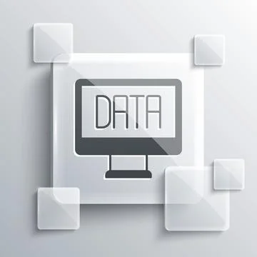 Grey Data analysis icon isolated on grey background. Business data analysis Stock Illustration