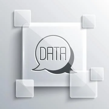 Grey Data analysis icon isolated on grey background. Business data analysis Stock Illustration