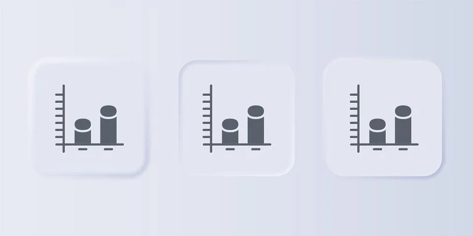 Grey Data analysis icon isolated on grey background. Set icons in square bu.. Stock Illustration
