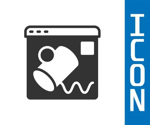 Grey Data visualisation icon isolated on white background. Vector 스톡 일러스트